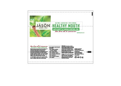 Tube Label (Jason Healthy Mouth Anticavity Tartar Control Tea Tree Cinnamon Tube Label)